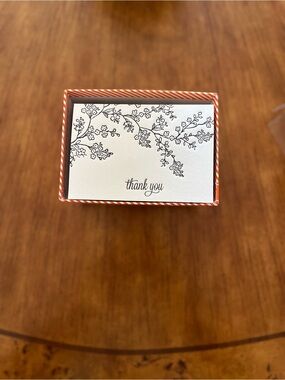 Source Unknown Thank You Cards - White with Black Floral